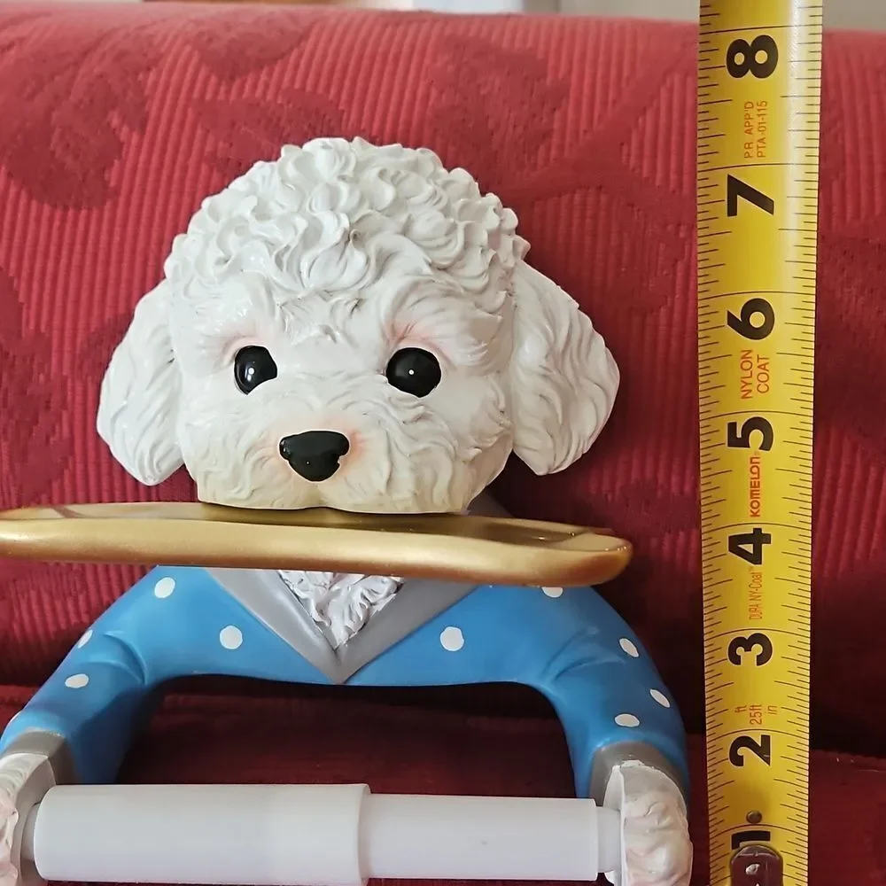 NWOT Ceramic Dog Toilet Paper Holder